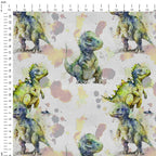 Watercolour Dino Splash Fabric