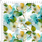 Watercolour Dogwood Flowers Fabric