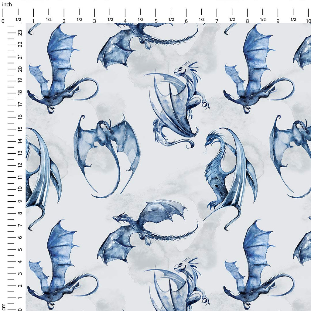 Watercolour Dragons Fabric