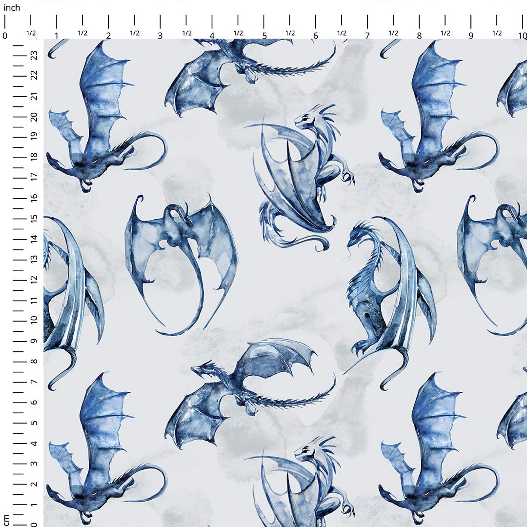 Watercolour Dragons Fabric
