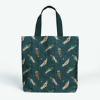 Watercolour Feathers Green Fabric