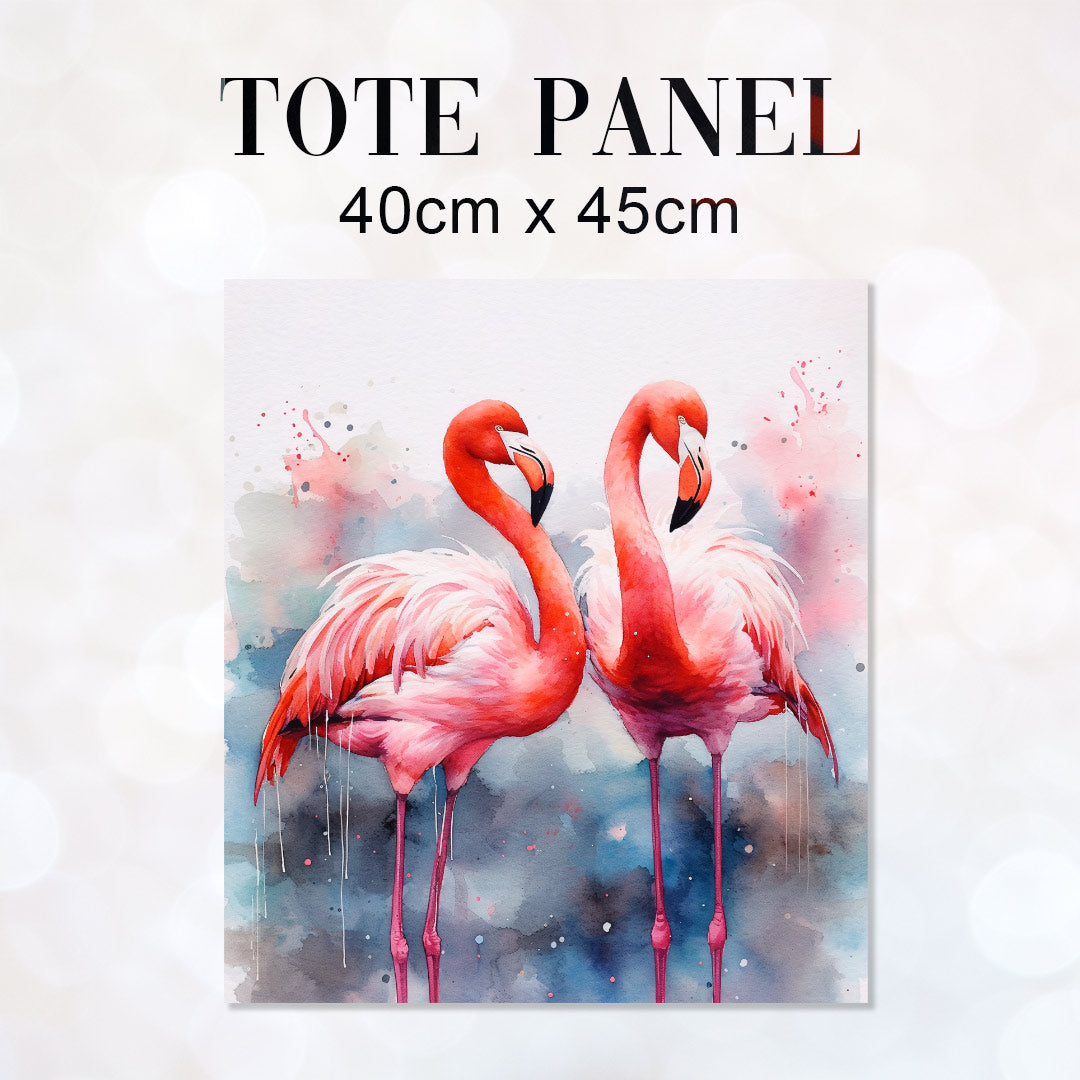 TOTE Watercolour Flamingos Fabric Bag Panel