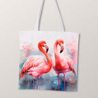TOTE Watercolour Flamingos Fabric Bag Panel