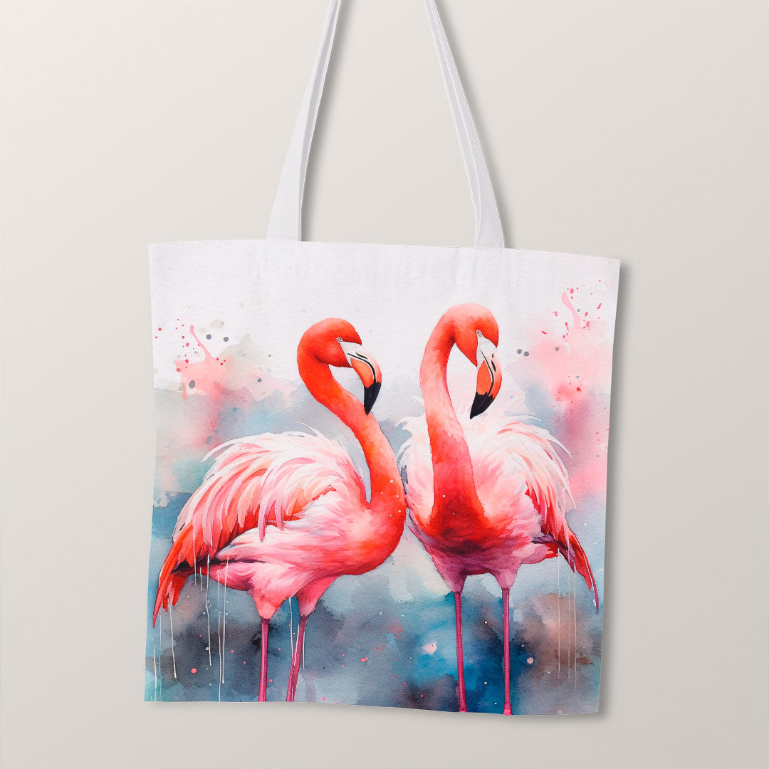 TOTE Watercolour Flamingos Fabric Bag Panel