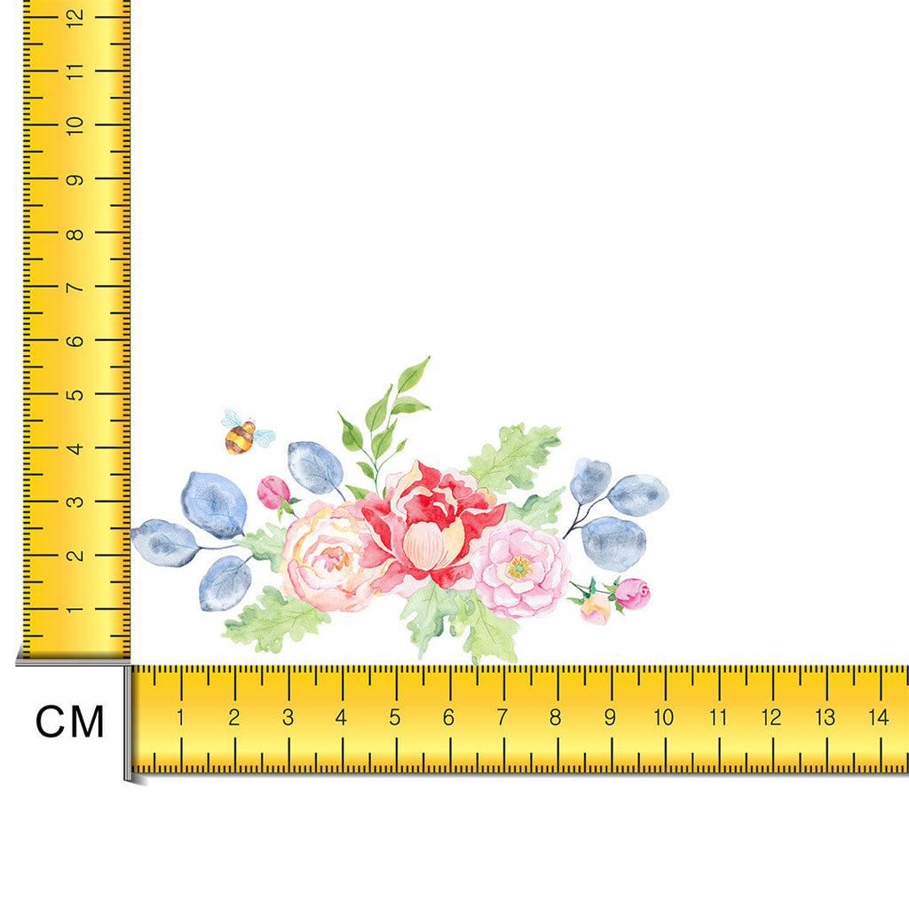 Watercolour Flowers and Bee Iron on Fabric Heat Transfer DTF-157