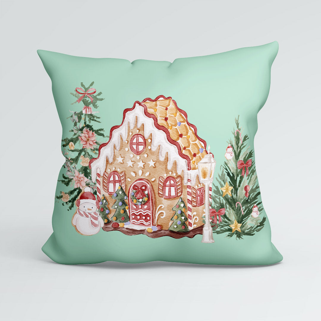 CUSHION Panel Watercolour Gingerbread House CP-828