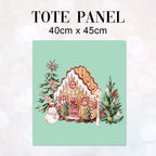 TOTE Panel Watercolour Gingerbread House TP-864