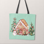 TOTE Panel Watercolour Gingerbread House TP-864