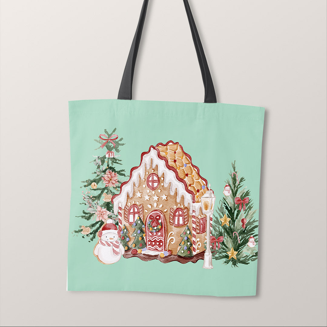 TOTE Panel Watercolour Gingerbread House TP-864
