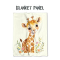 Watercolour Giraffe Cream Fabric Blanket Panel BP-26