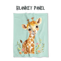Watercolour Giraffe Mint Fabric Blanket Panel BP-27