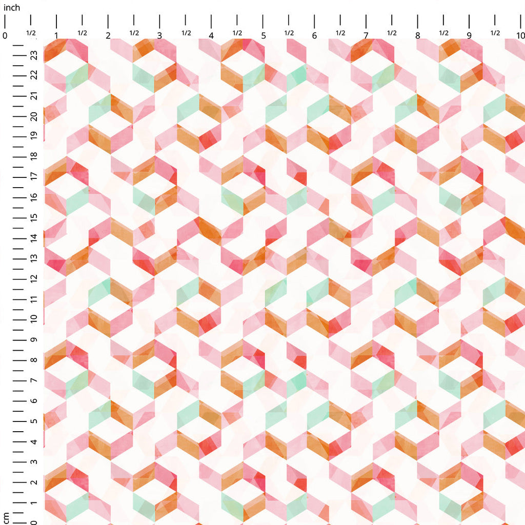 Watercolour Hex Fabric