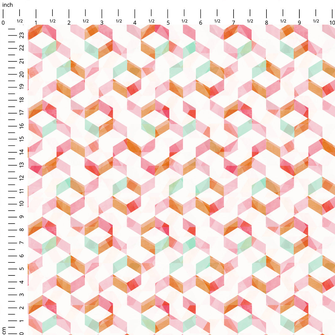 Watercolour Hex Fabric