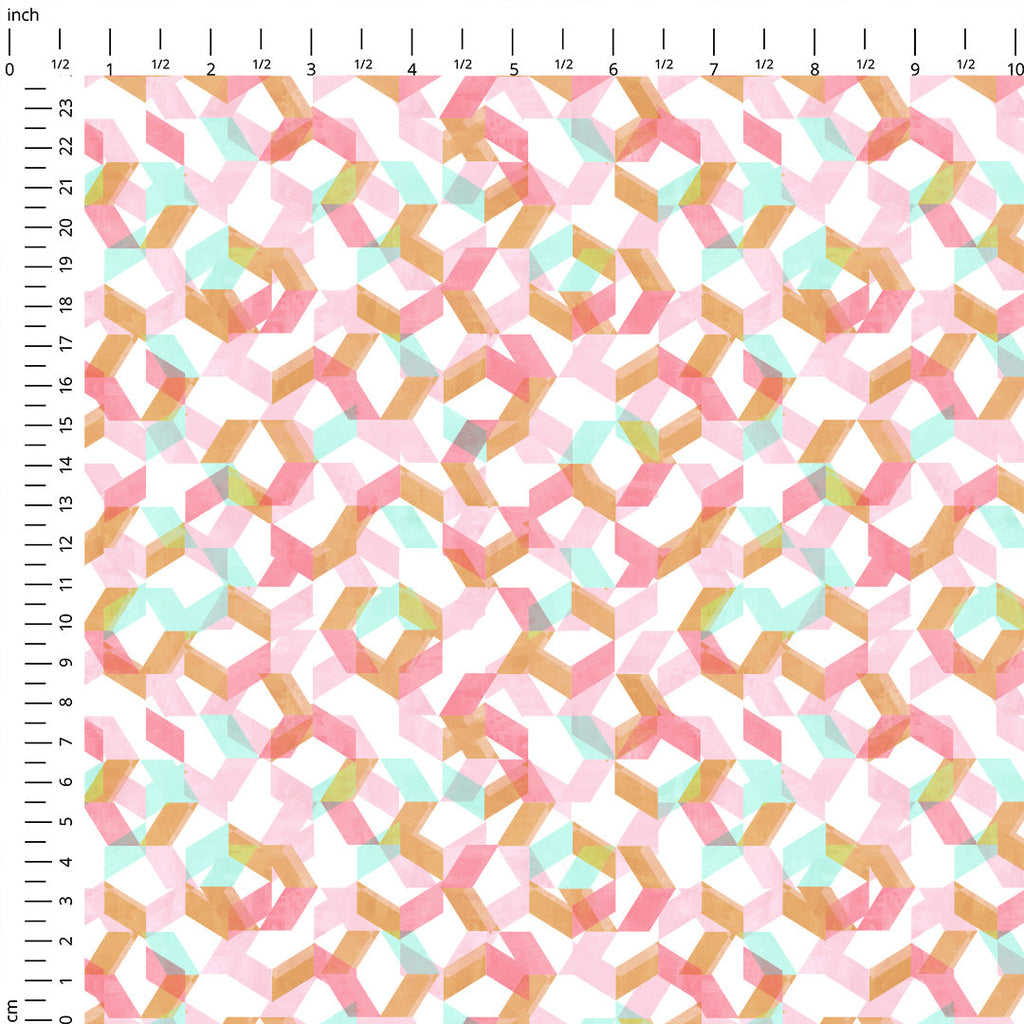 Watercolour Hexagons Fabric