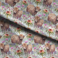 Watercolour Highland Cow Fabric