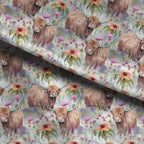 Watercolour Highland Cow Fabric