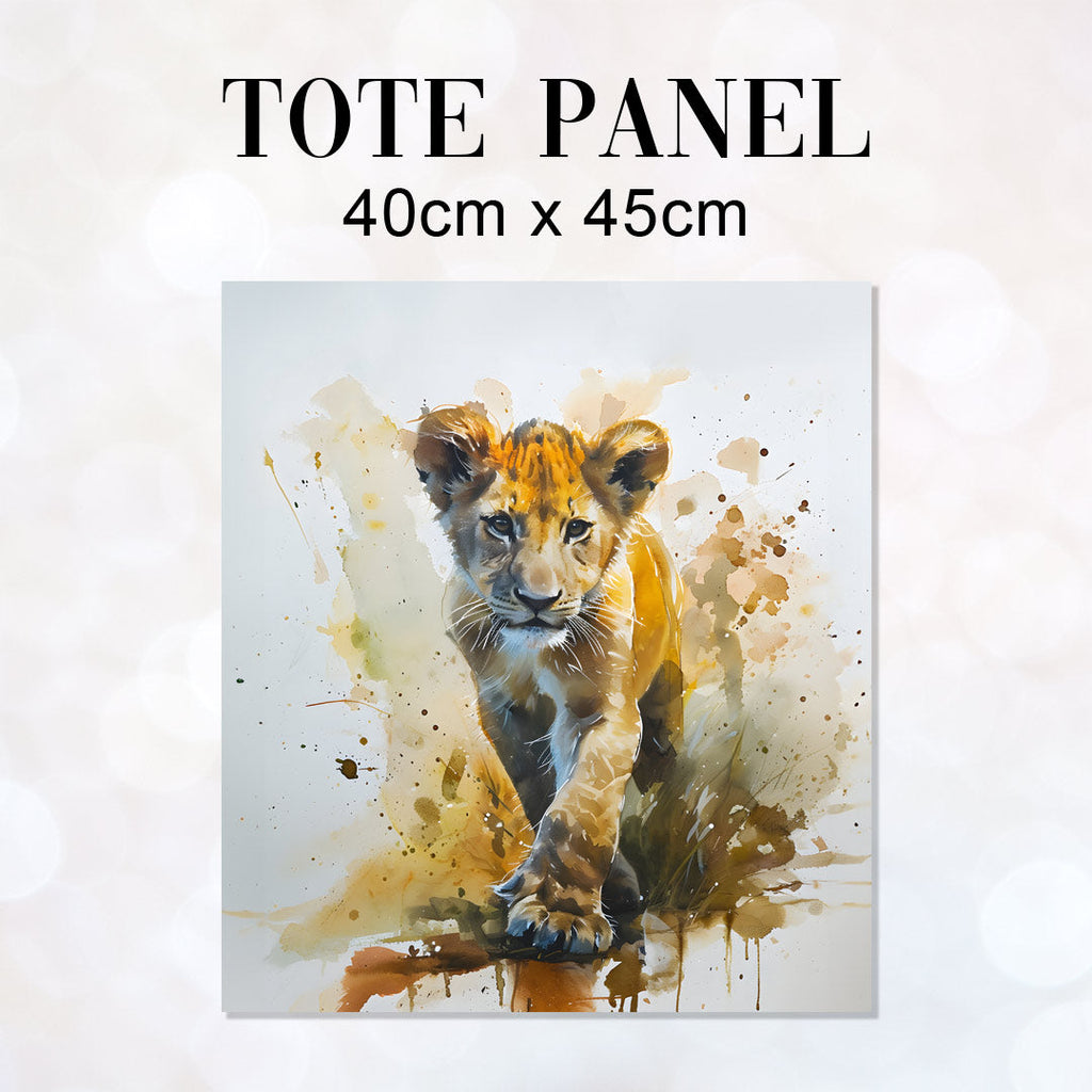 TOTE Watercolour Lion Fabric Bag Panel TP-153