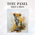 TOTE Watercolour Lion Fabric Bag Panel TP-153