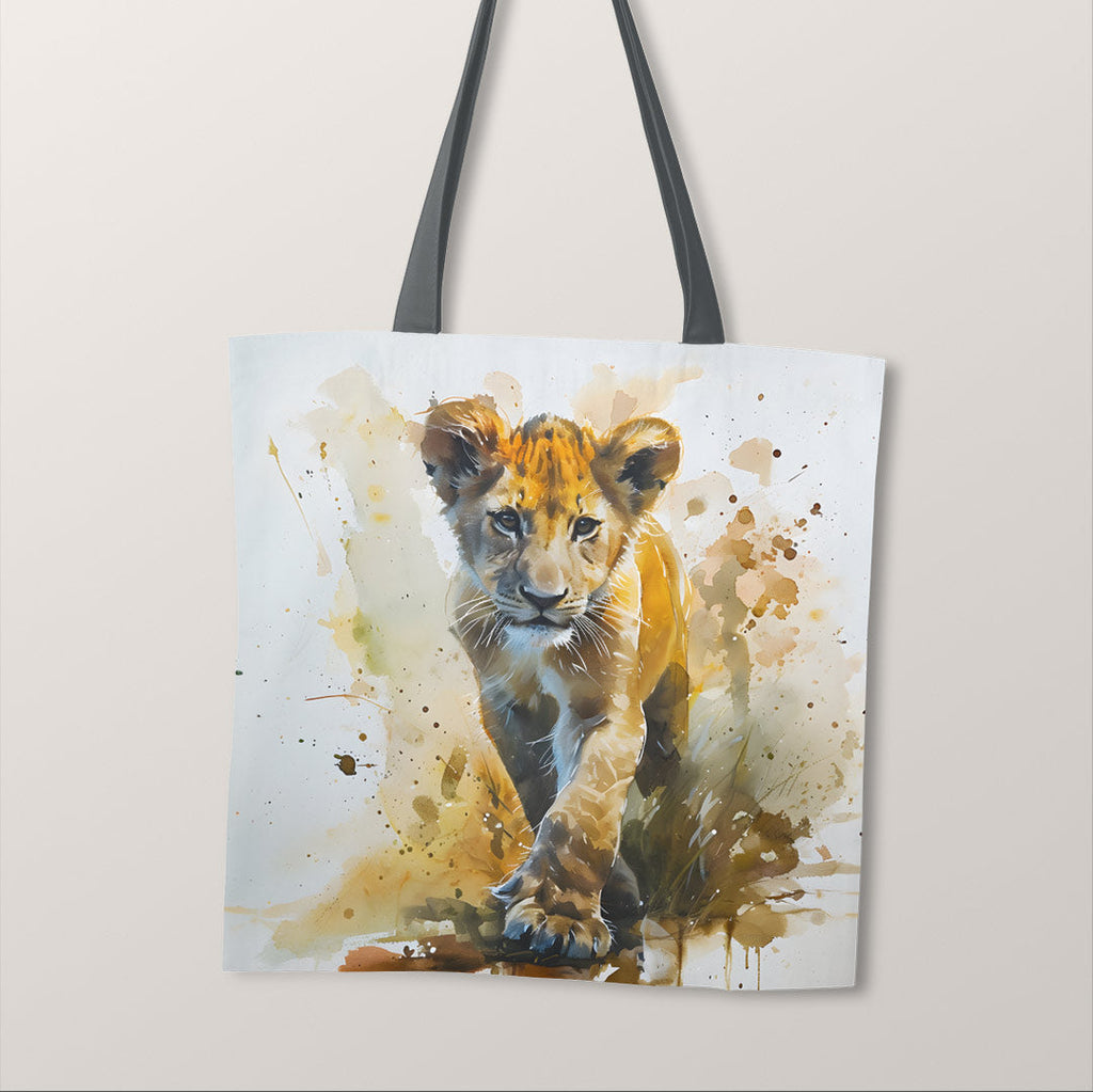 TOTE Watercolour Lion Fabric Bag Panel TP-153
