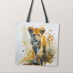 TOTE Watercolour Lion Fabric Bag Panel TP-153