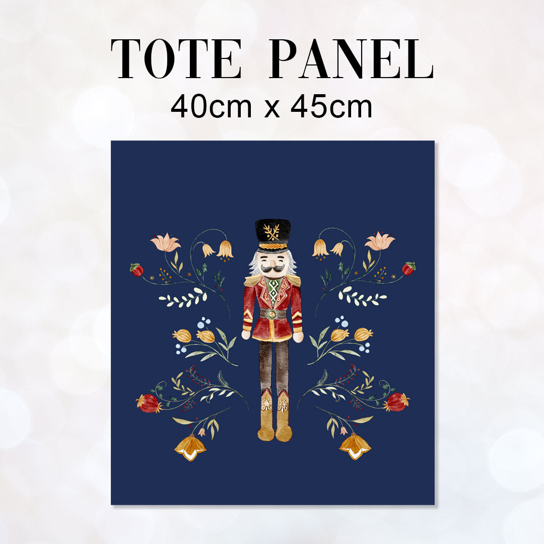 TOTE Watercolour Nutcracker Navy TP-100 Fabric Bag Panel