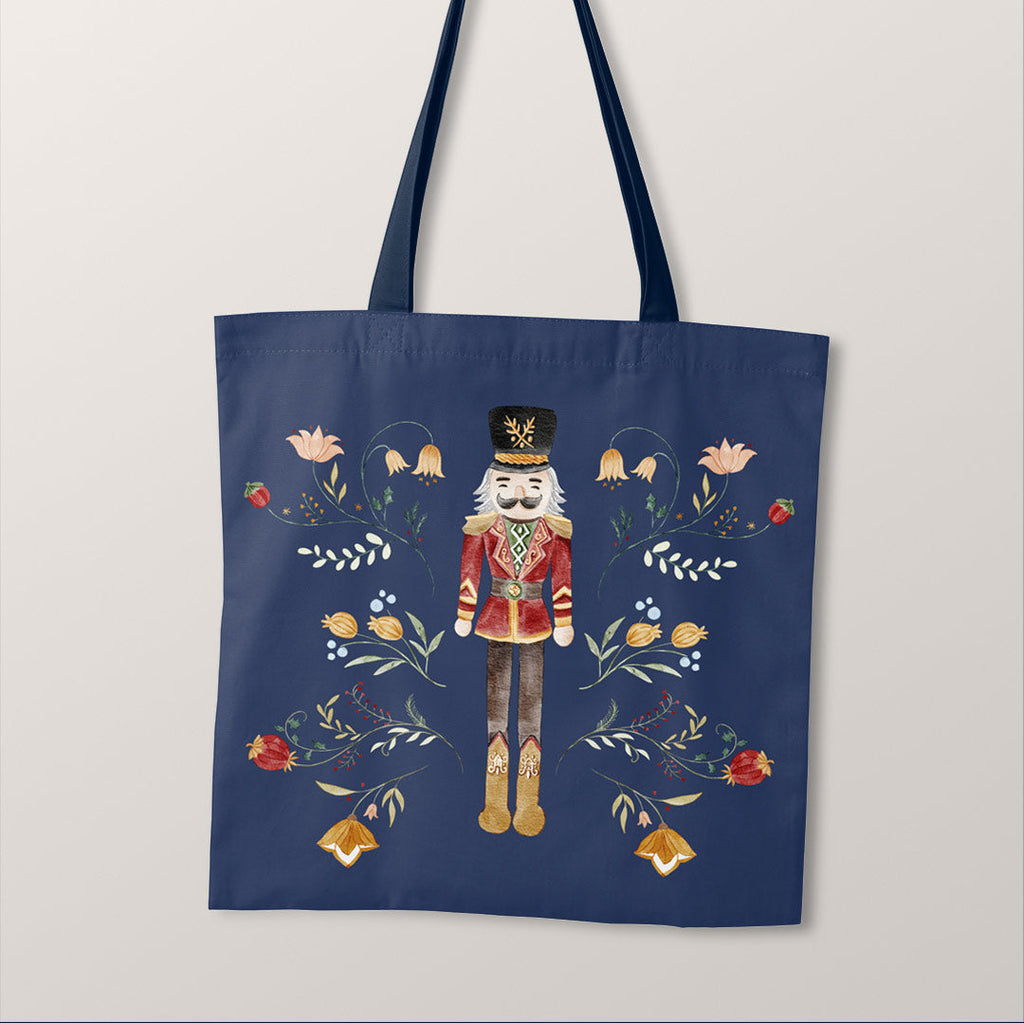 TOTE Watercolour Nutcracker Navy TP-100 Fabric Bag Panel