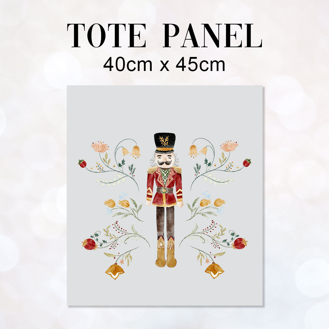 TOTE Watercolour Nutcracker Silver TP-98 Fabric Bag Panel