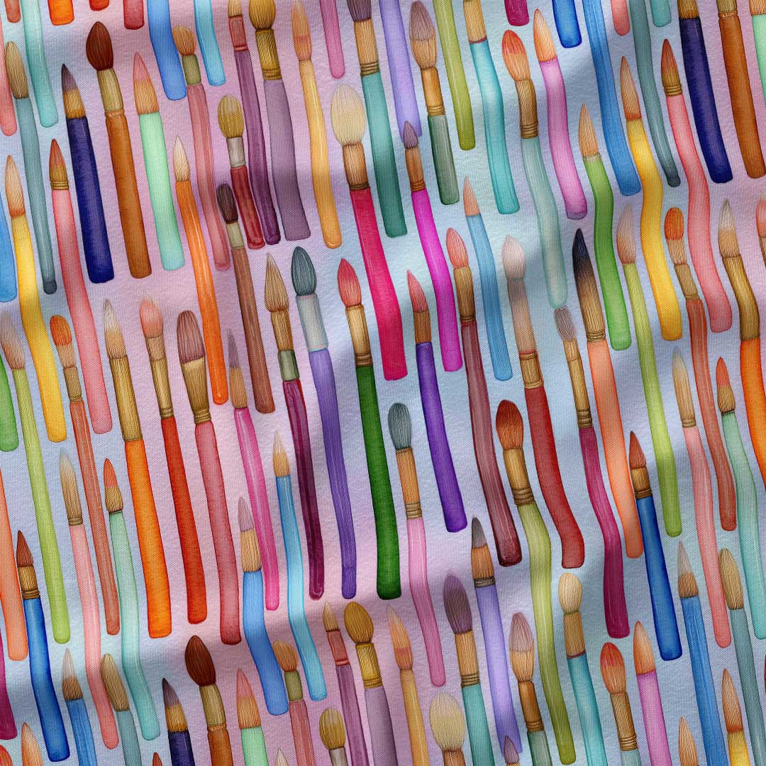 Watercolour Paint Brushes Fabric