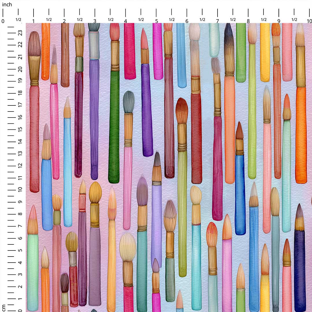Watercolour Paint Brushes Fabric