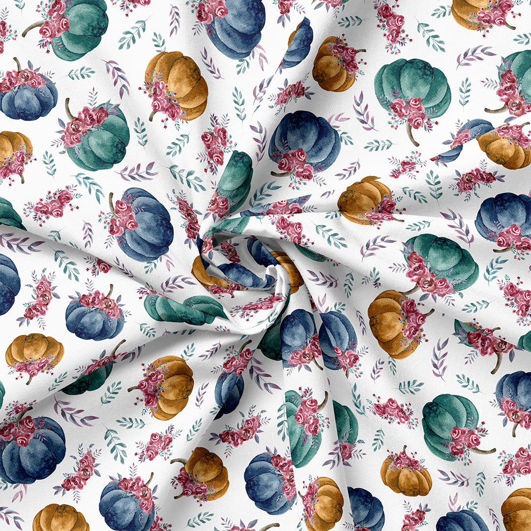 Watercolour Pumpkin Fabric