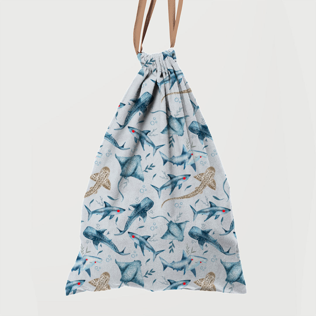 Watercolour Sharks Fabric