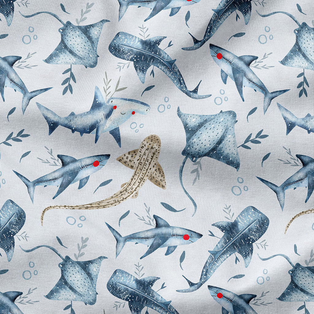Watercolour Sharks Fabric