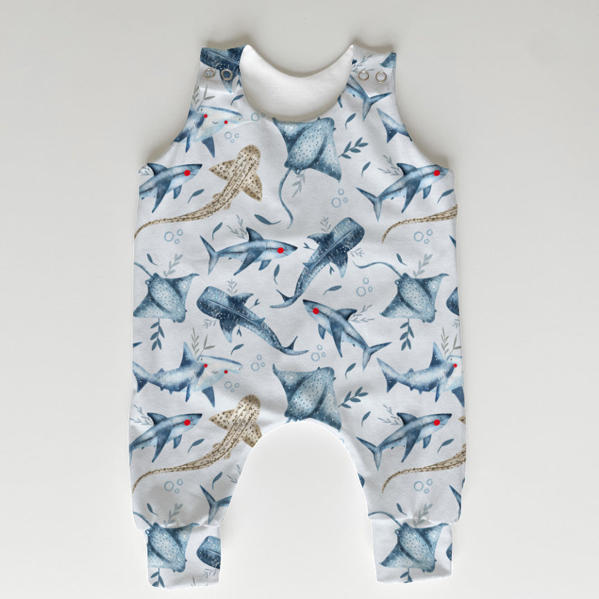 Watercolour Sharks Fabric