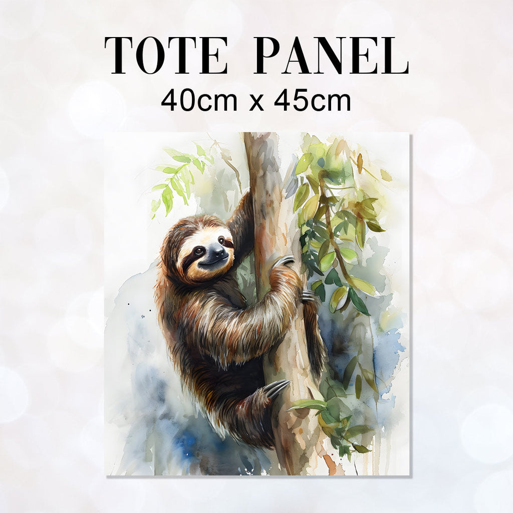 TOTE Watercolour Sloth Fabric Bag Panel TP-152