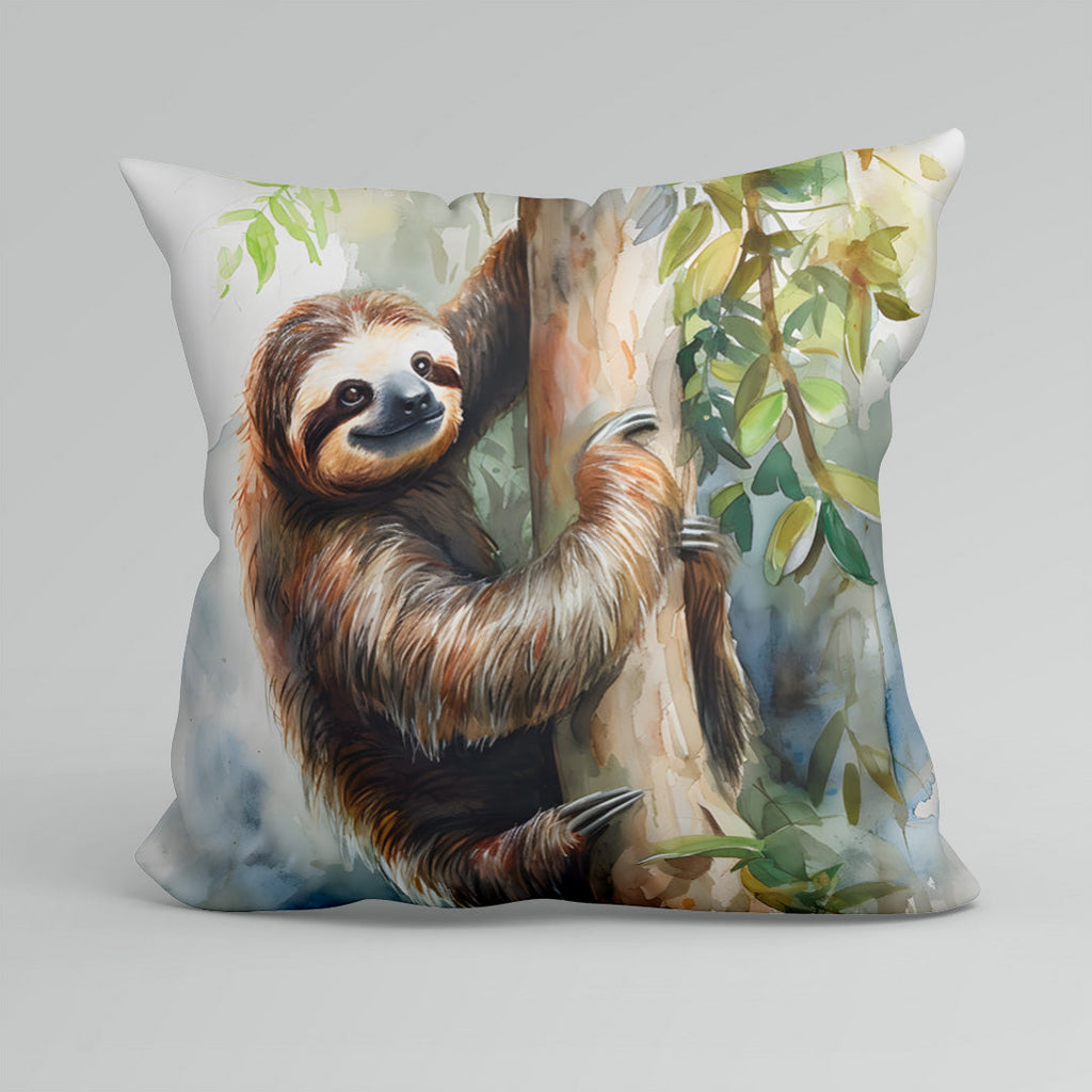 CUSHION Fabric Panel Watercolour Sloth CP-100