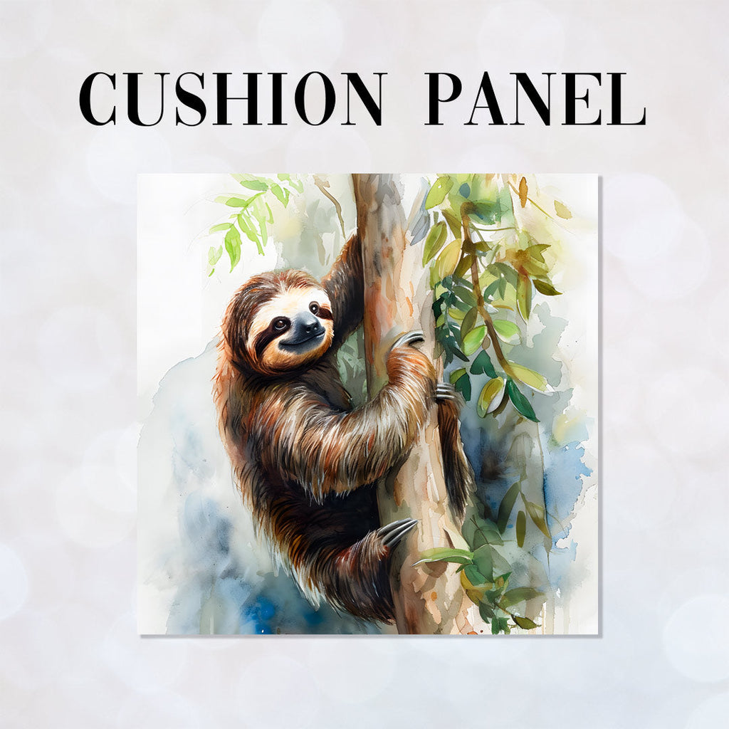 CUSHION Fabric Panel Watercolour Sloth CP-100