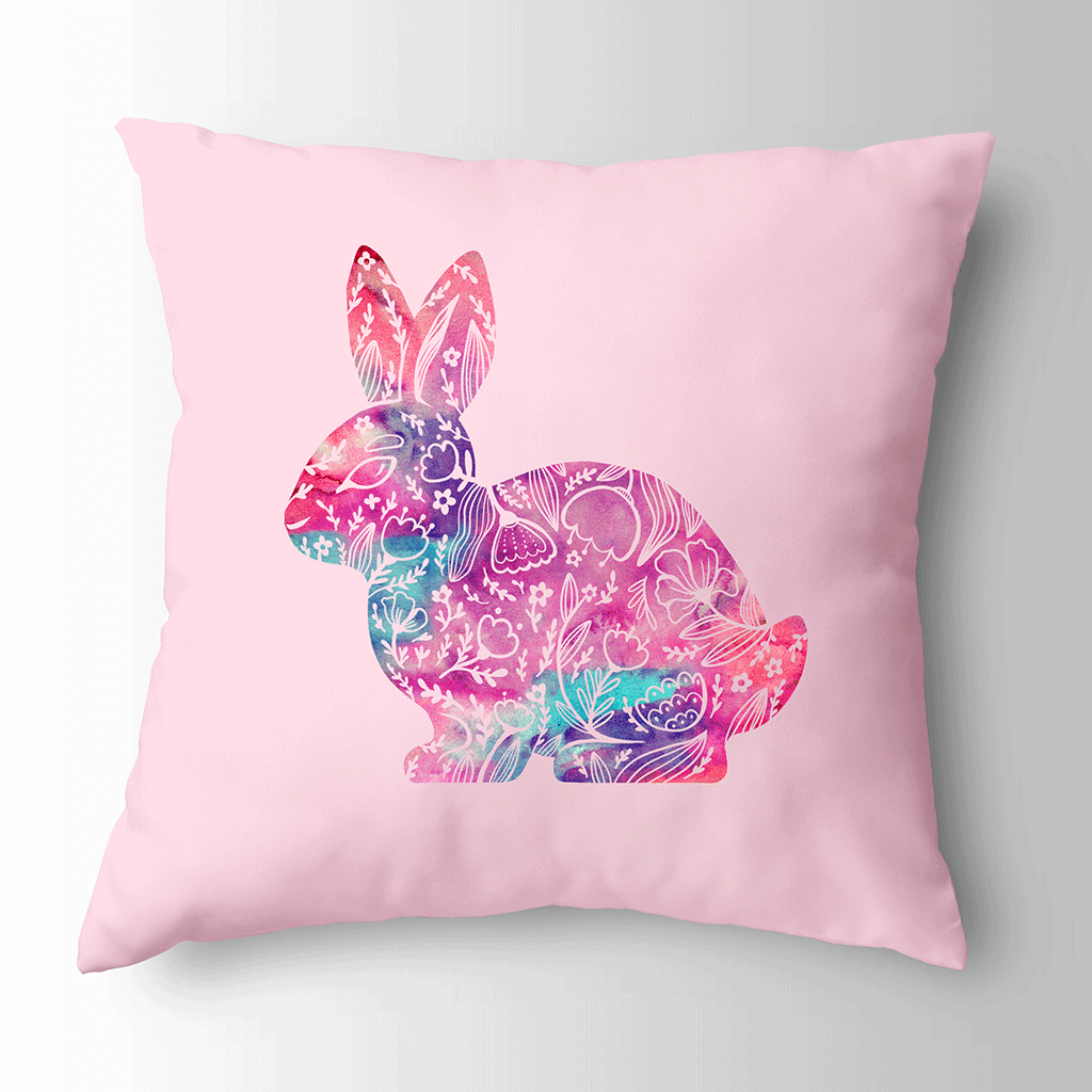 Watercolour Spring Bunny Iron on Fabric Heat Transfer DTF-106