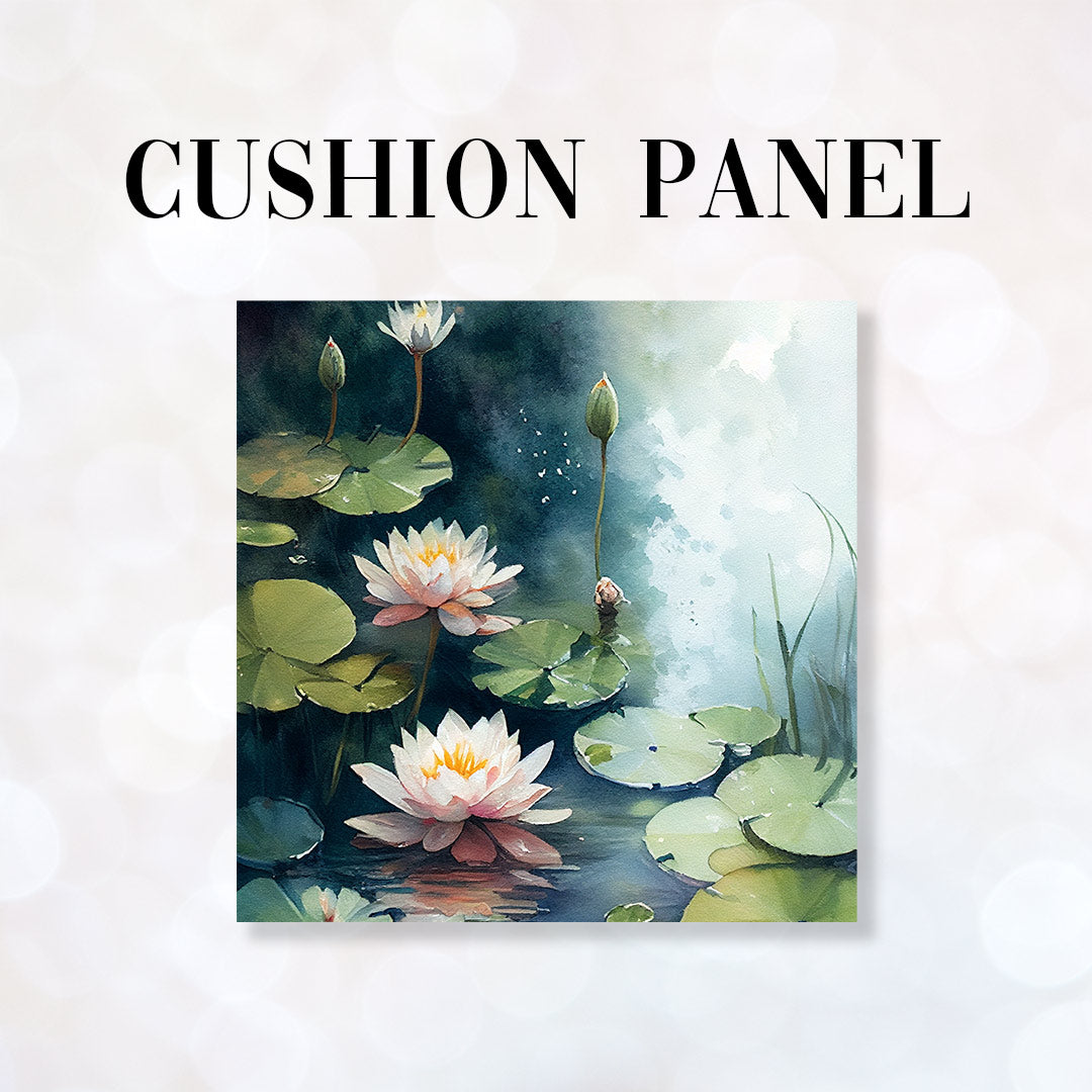 CUSHION Fabric Panel Waterlillies