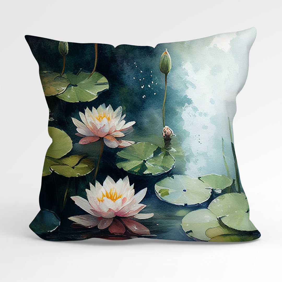 CUSHION Fabric Panel Waterlillies