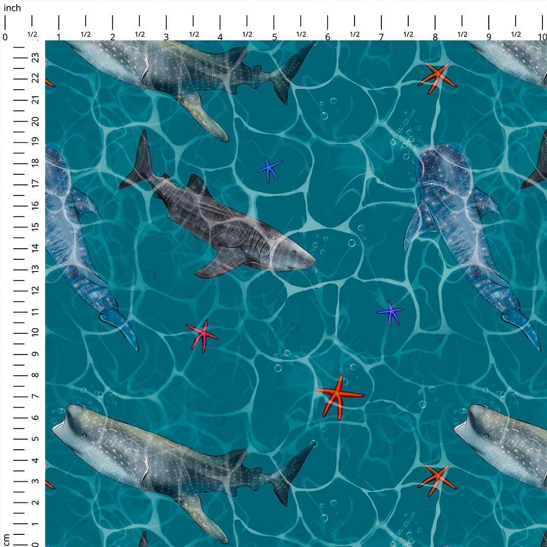 Whale Sharks Fabric