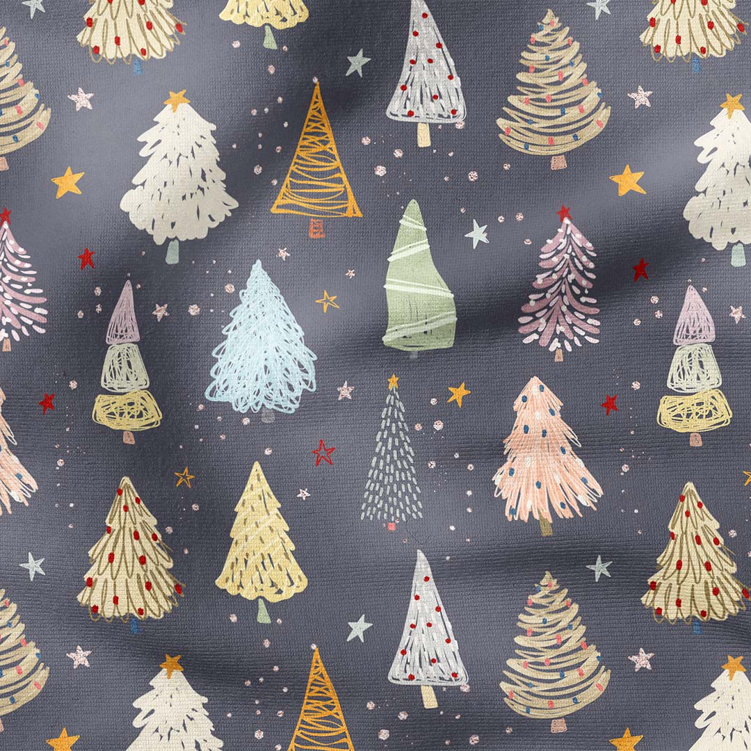 Whimsical Trees Dark Fabric