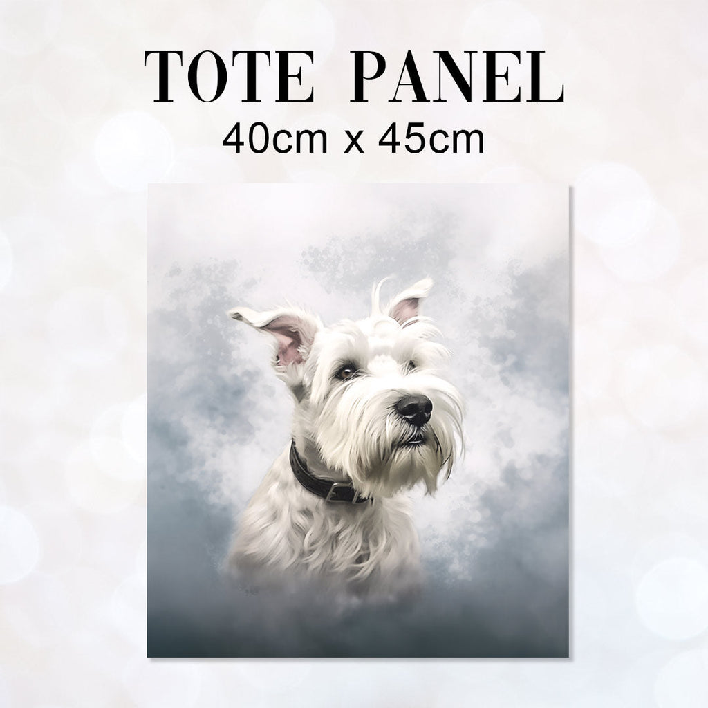 TOTE White Schnauzer Fabric Bag Panel