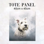 TOTE White Schnauzer Fabric Bag Panel