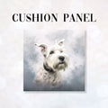 CUSHION Fabric Panel White Schnauzer