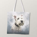 TOTE White Schnauzer Fabric Bag Panel