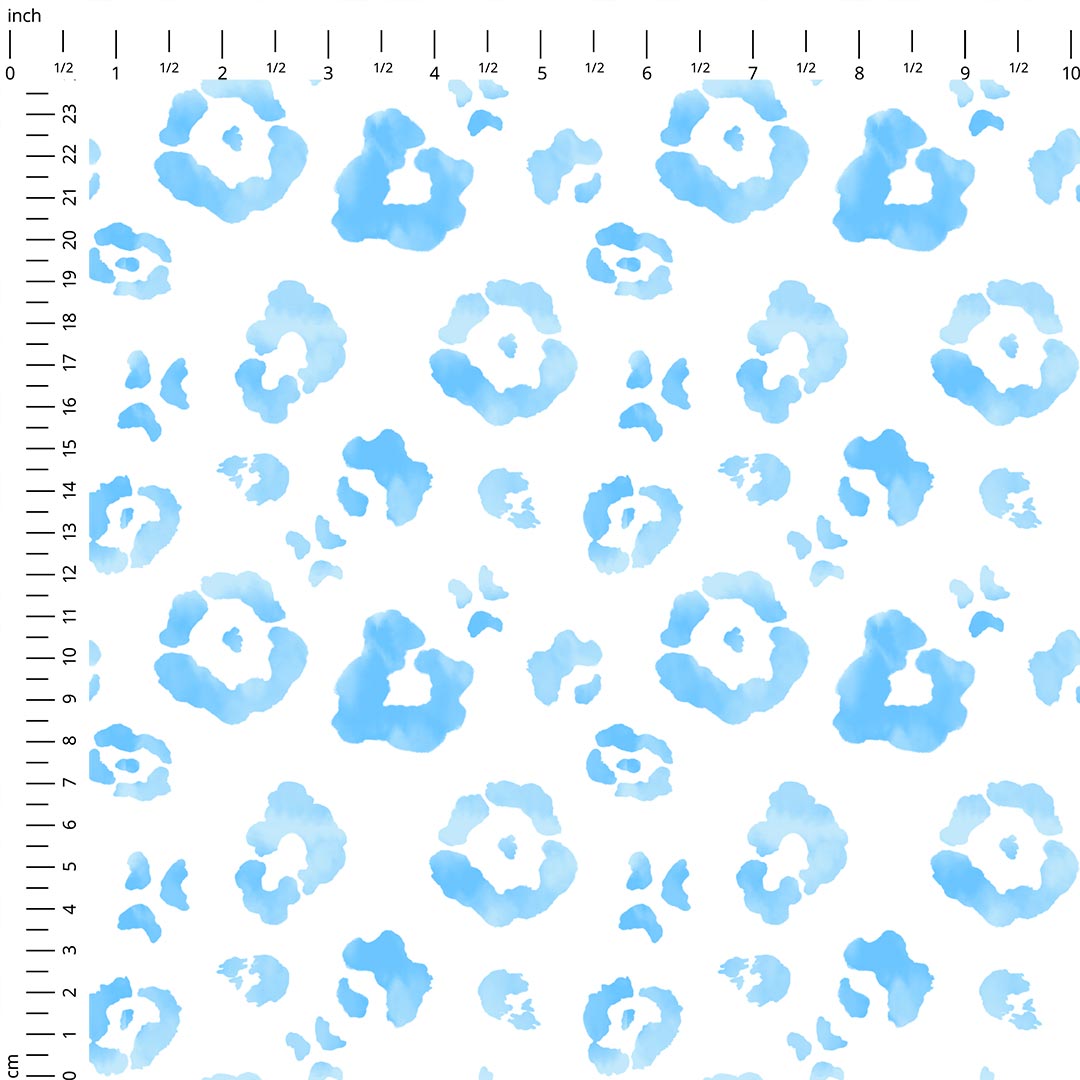 White Sky Leopard Fabric