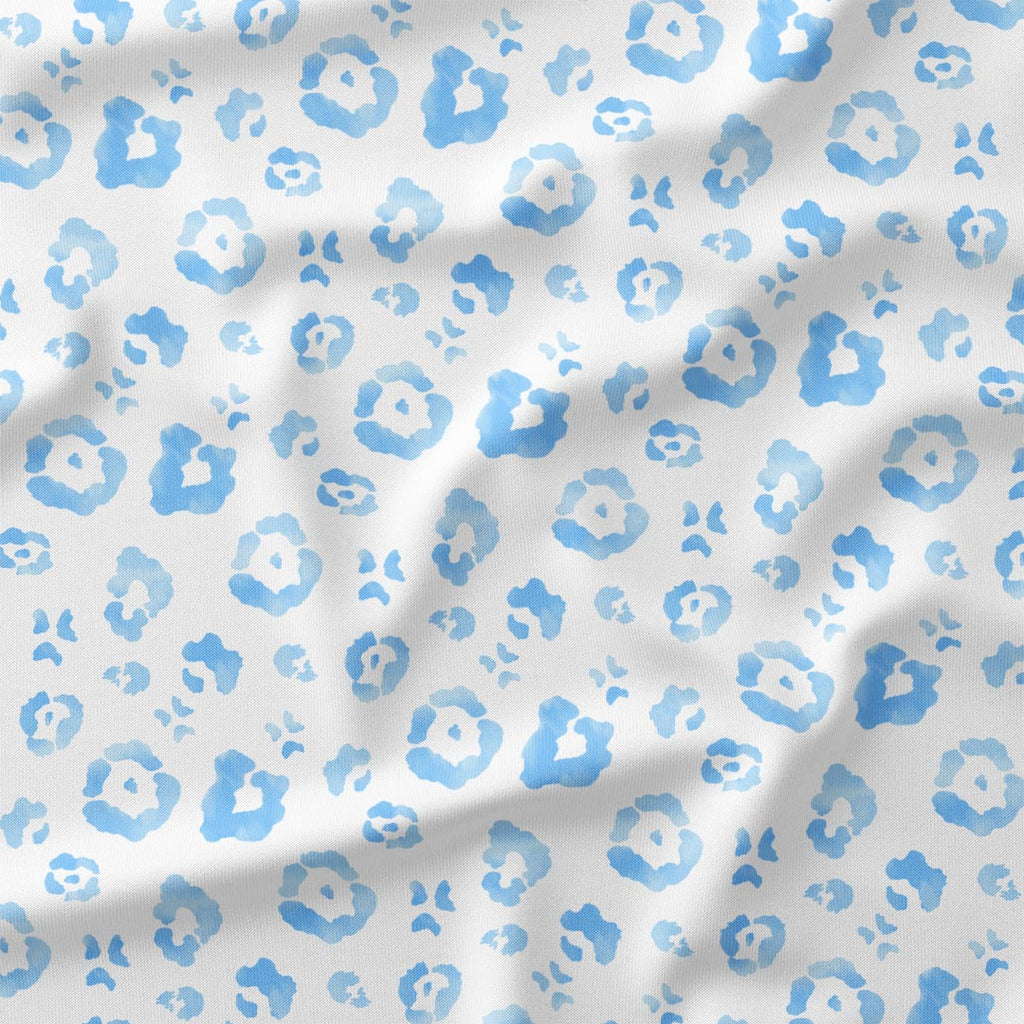 White Sky Leopard Fabric