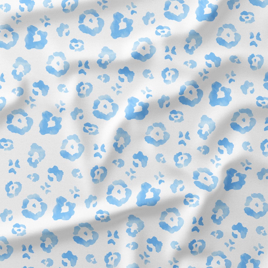 White Sky Leopard Fabric