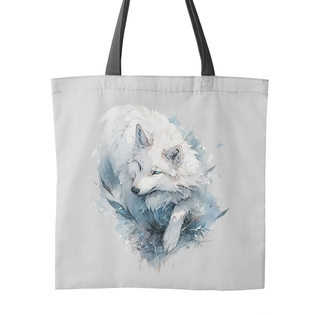 TOTE White Wolf Tote Fabric Bag Panel