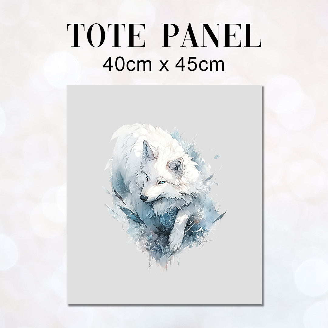 TOTE White Wolf Tote Fabric Bag Panel